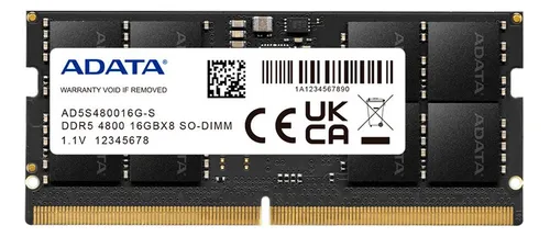 MEMORIA ADATA  RAM PORTATIL DDR5 16GB BUS 4800
