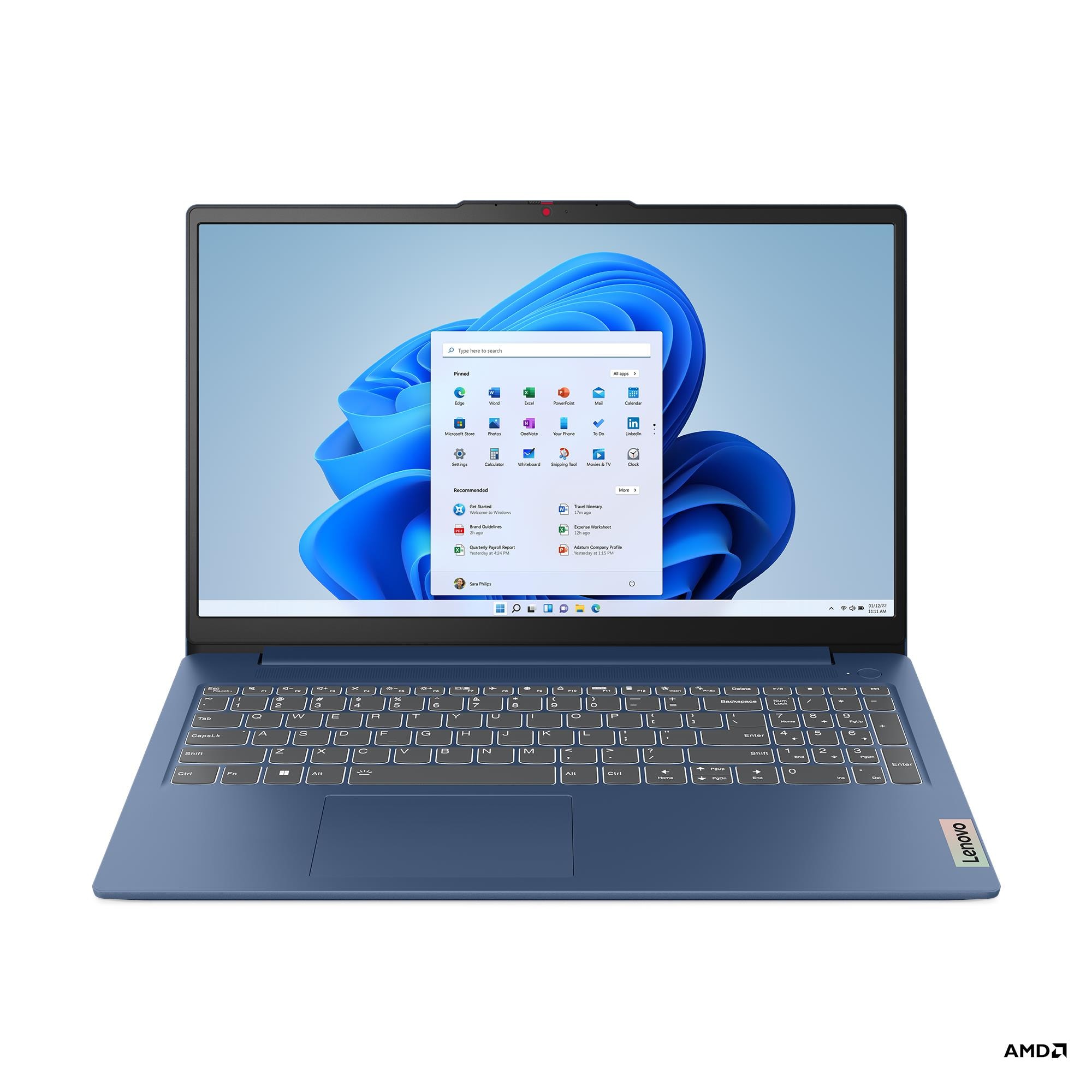 Portátil Lenovo IP Slim 3 15ABR8 AMD Ryzen 7 5825U 15,6 Pulgadas FHD Memoria 16GB Estado Solido 512GB Linux Home Color Azul