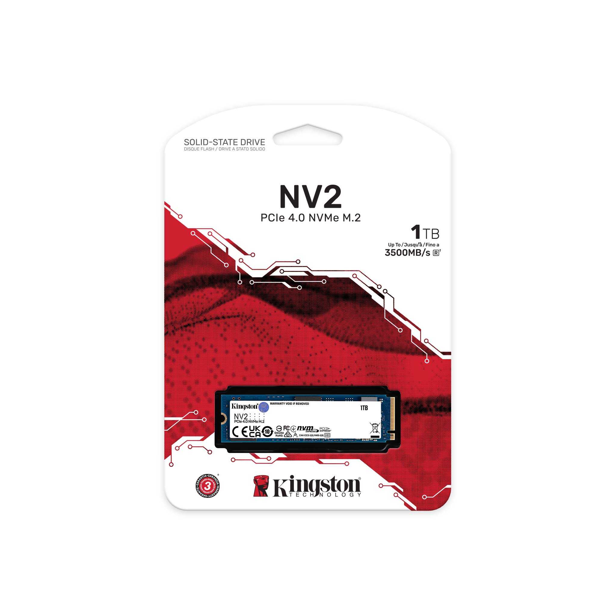 Unidad de estado solido ssd kingston NV2 500GB M.2 PCIe NVMe