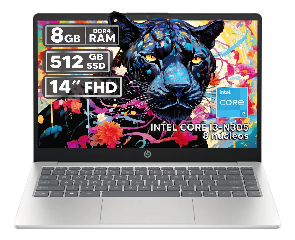 Portatil Hp 14-ep0002la Core i3-N305 | 8GB| 512GB SSD | 14.0 HD | Natural Silver | FREEDOS