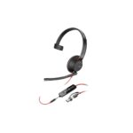 Poly Blackwire 5210 Monaural USB-C Headset +3.5mm Plug +USB-C/A Adapter
