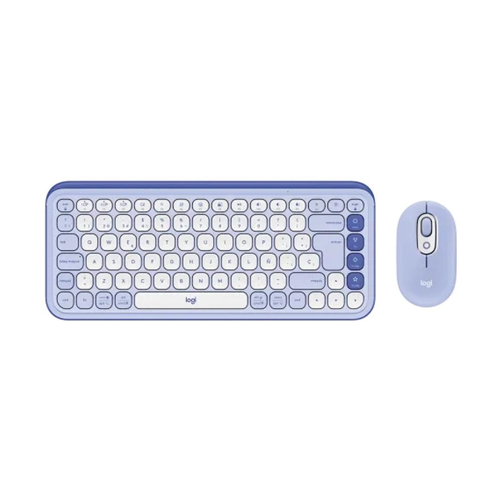 920-013054.jpg Combo Teclado + Mouse Inalámbricos Logitech POP Icon Color Lila y Blanco - Imagen 1